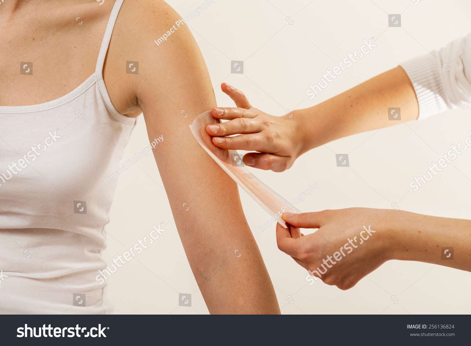 Close Waxing By Beautician Spa Center Stock Photo 256136824 Shutterstock