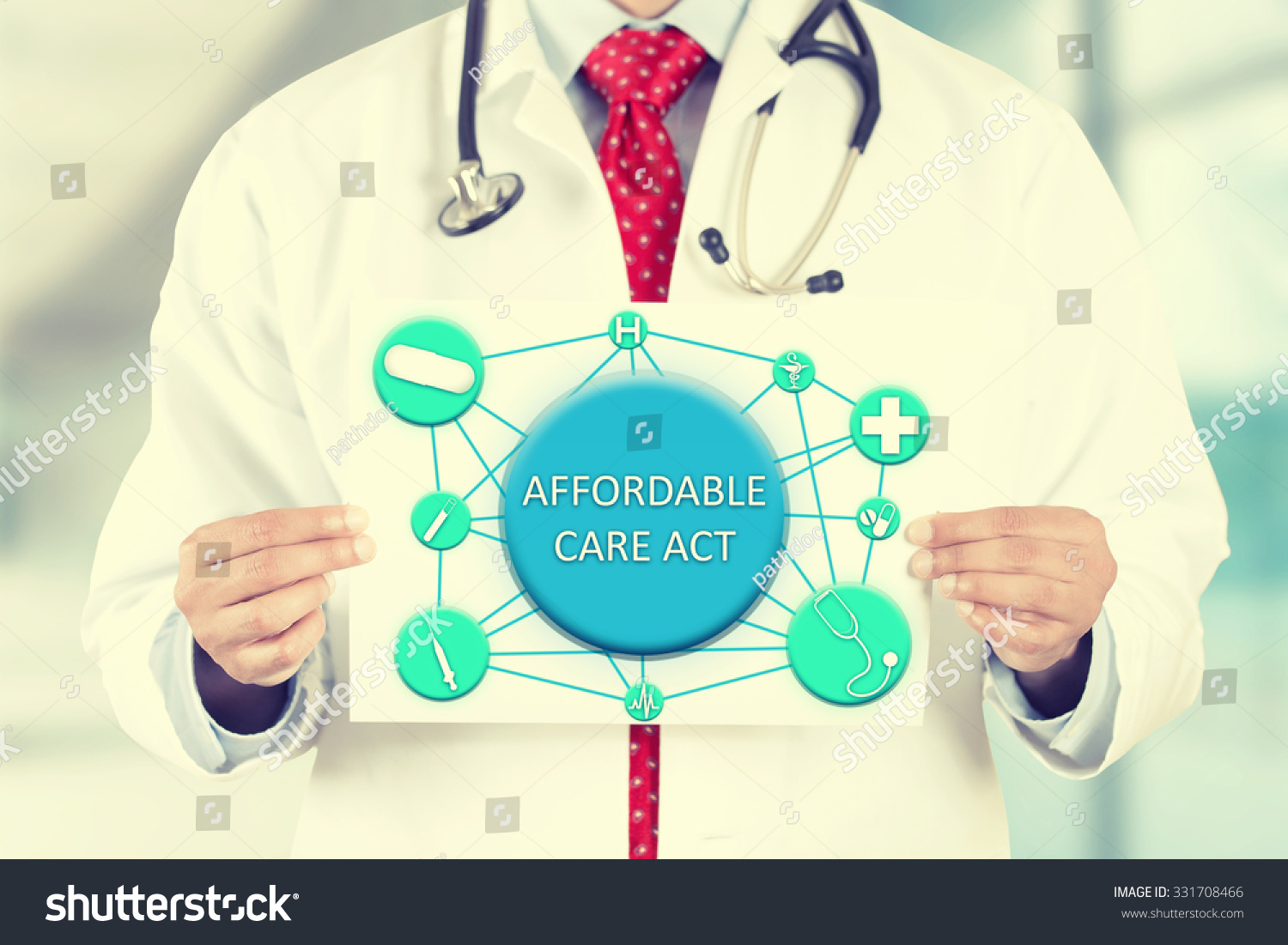 Closeup Doctor Hands Holding White Card Stock Photo ...
