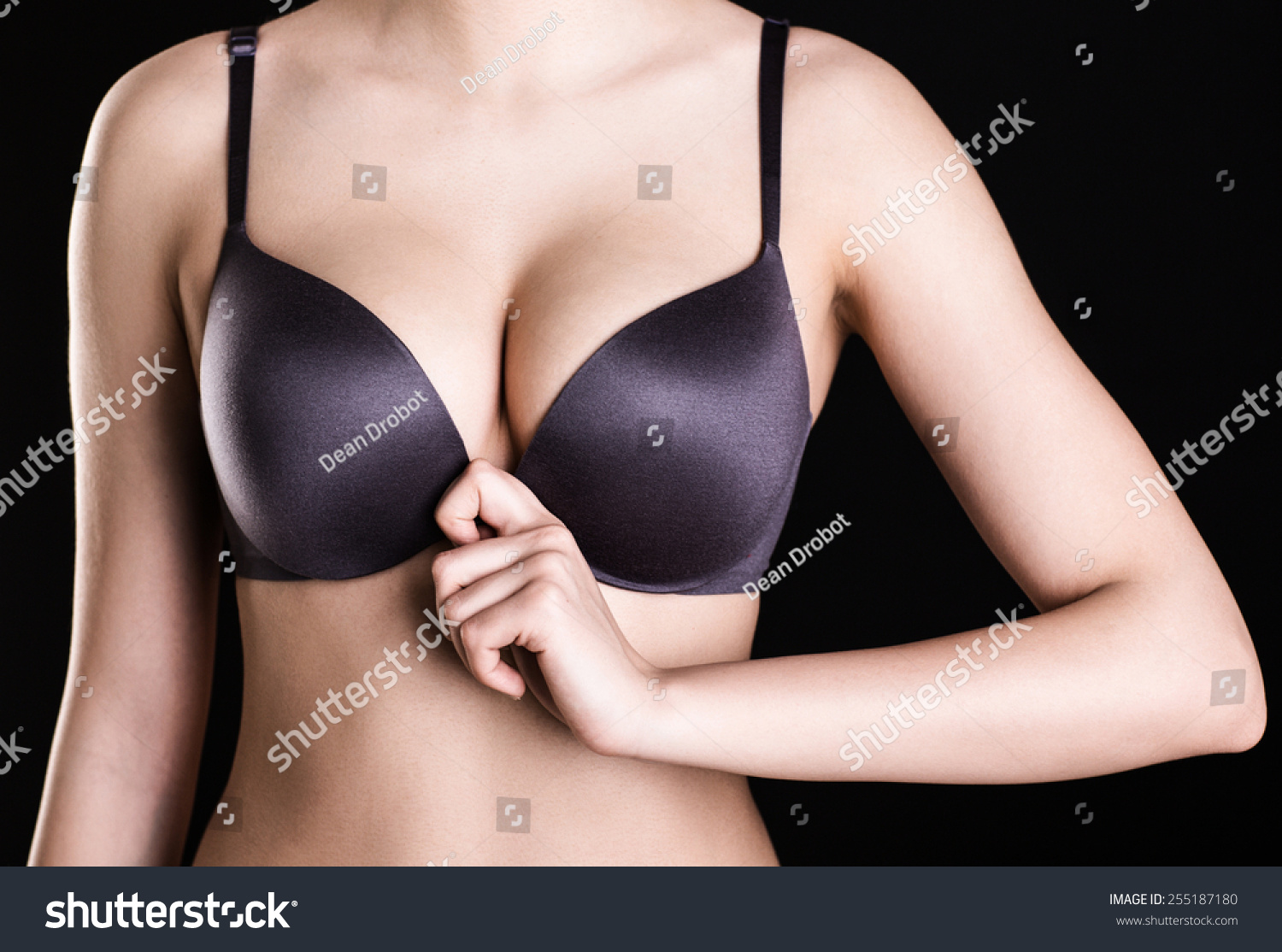 Closeup Image Beautiful Womans Breasts Bra Stock Photo 255187180