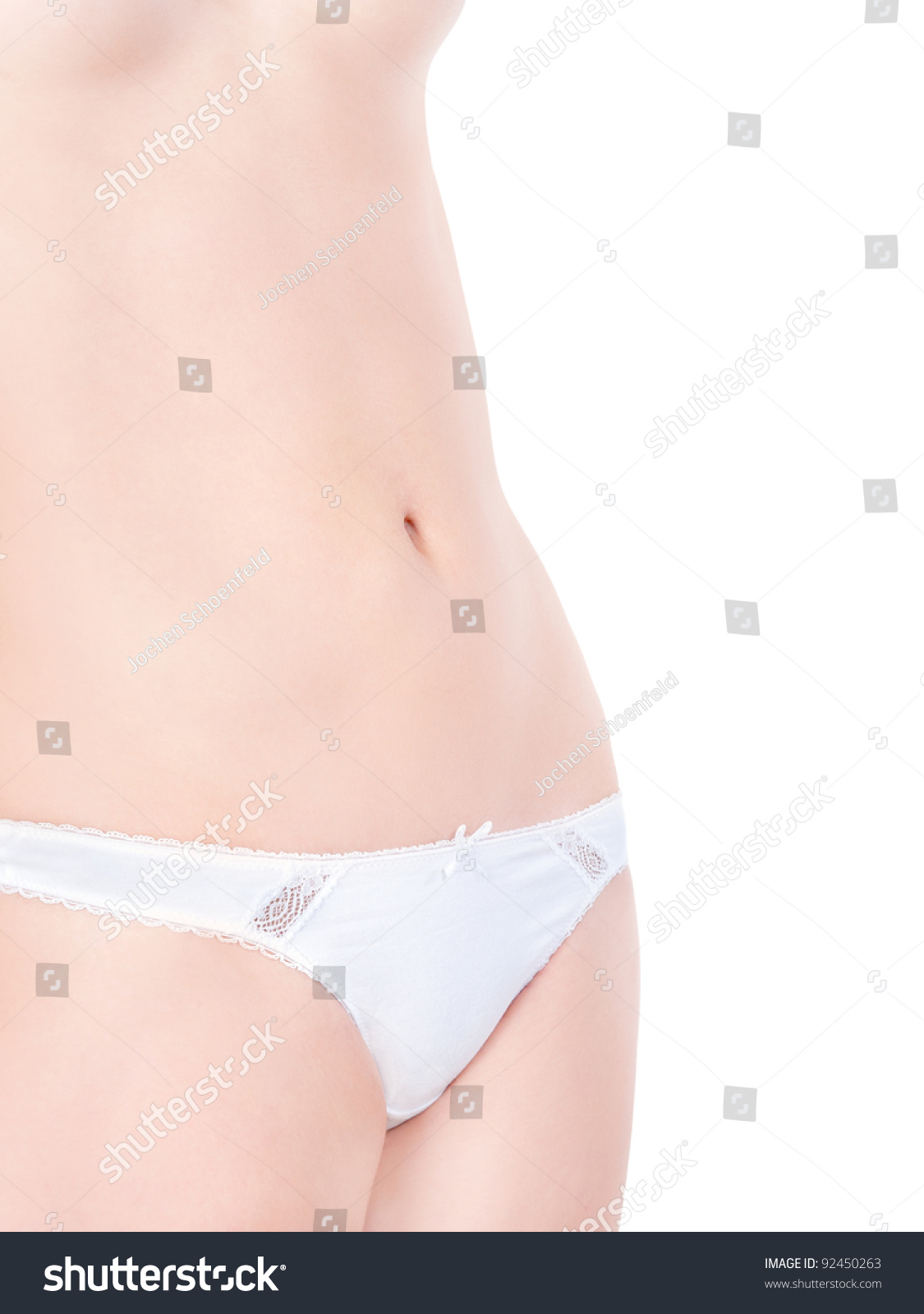 Closeup Beautiful Nude Woman White Cotton Stock Photo Edit Now 92450263