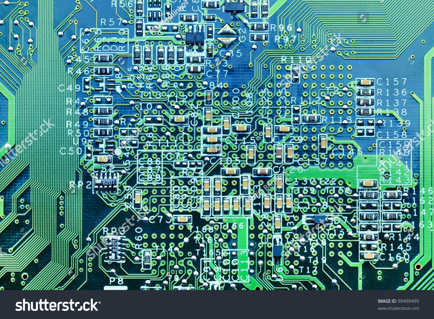 Closeup Of Computer Micro Circuit Board Stock Photo 99499499 Shutterstock