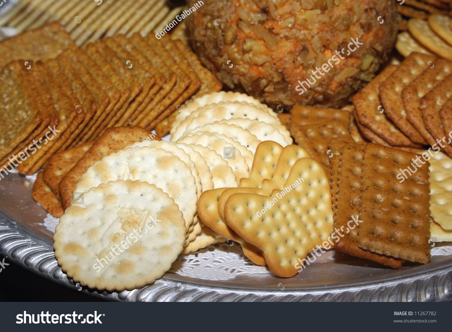 Closeup Of Different Cracker Assortment On A Tray Stock Photo 11267782