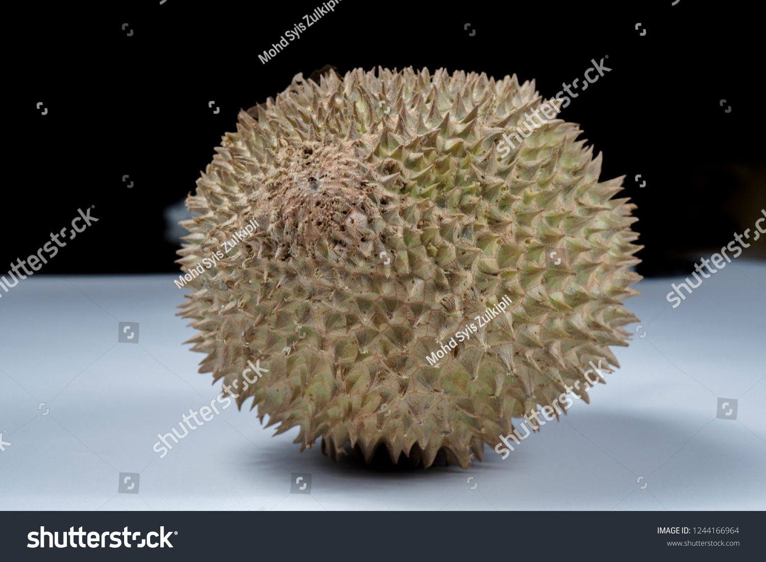 Closeup Durian Fruits Isolated On White Stock Photo 1244166964