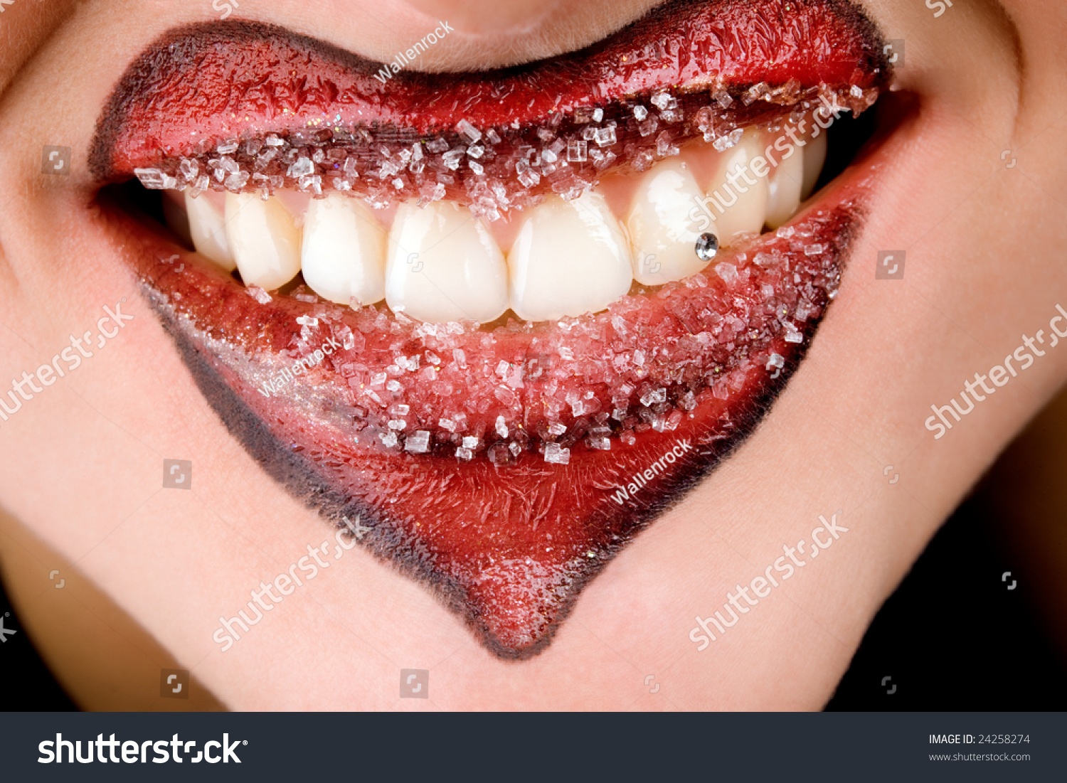 Closeup Of WomenS Lips With Heart Shaped Lips Ma
