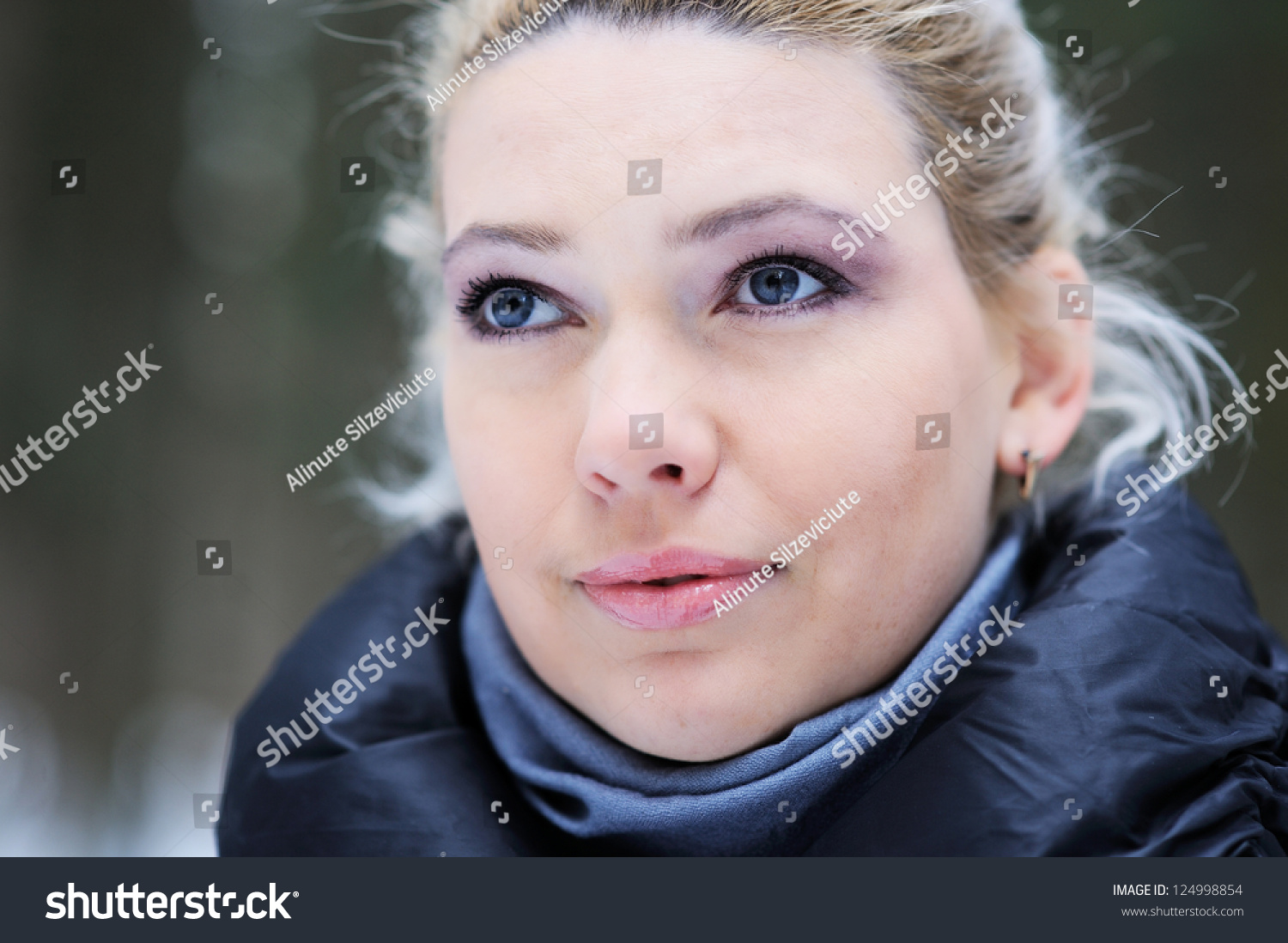 Latvian Woman Winter Coat Portrait 11