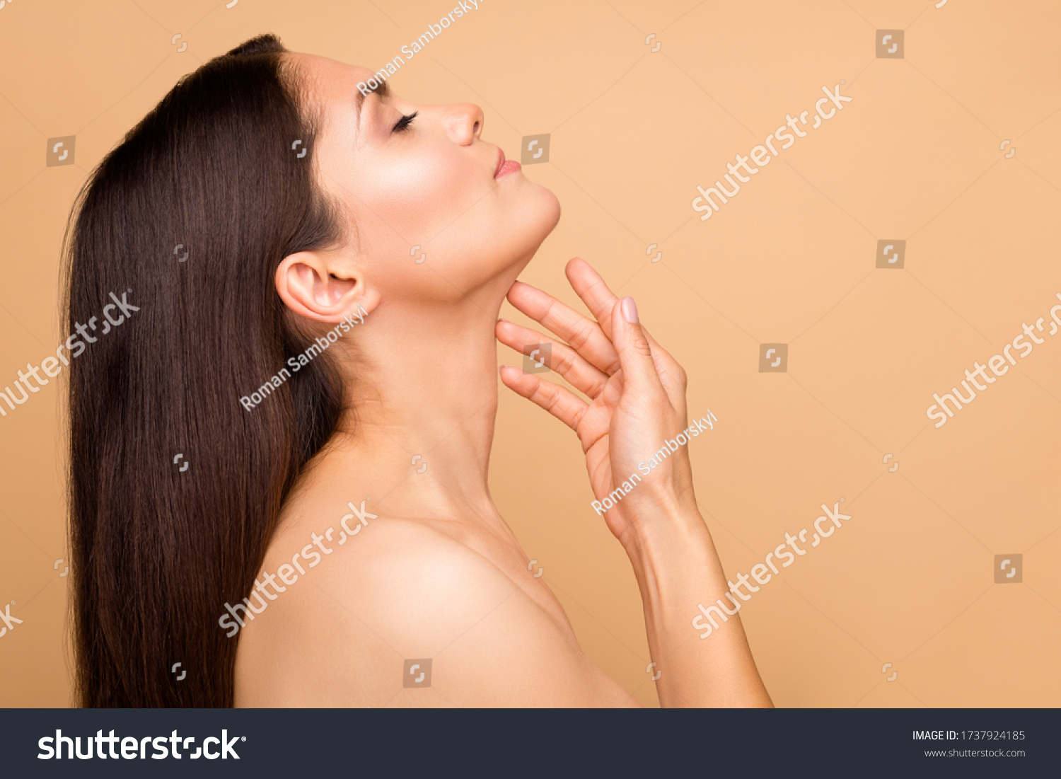 Closeup Profile Photo Nude Latin Lady Stock Photo Edit Now Shutterstock