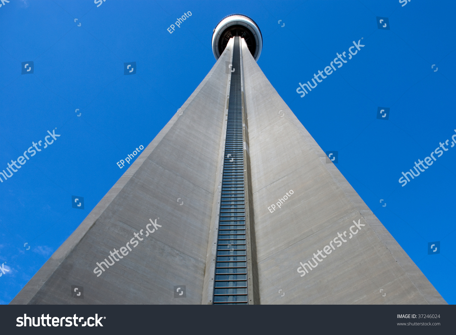 Cn Tower Seen From The Pedestrian Perspective - An Extreme Closeup 