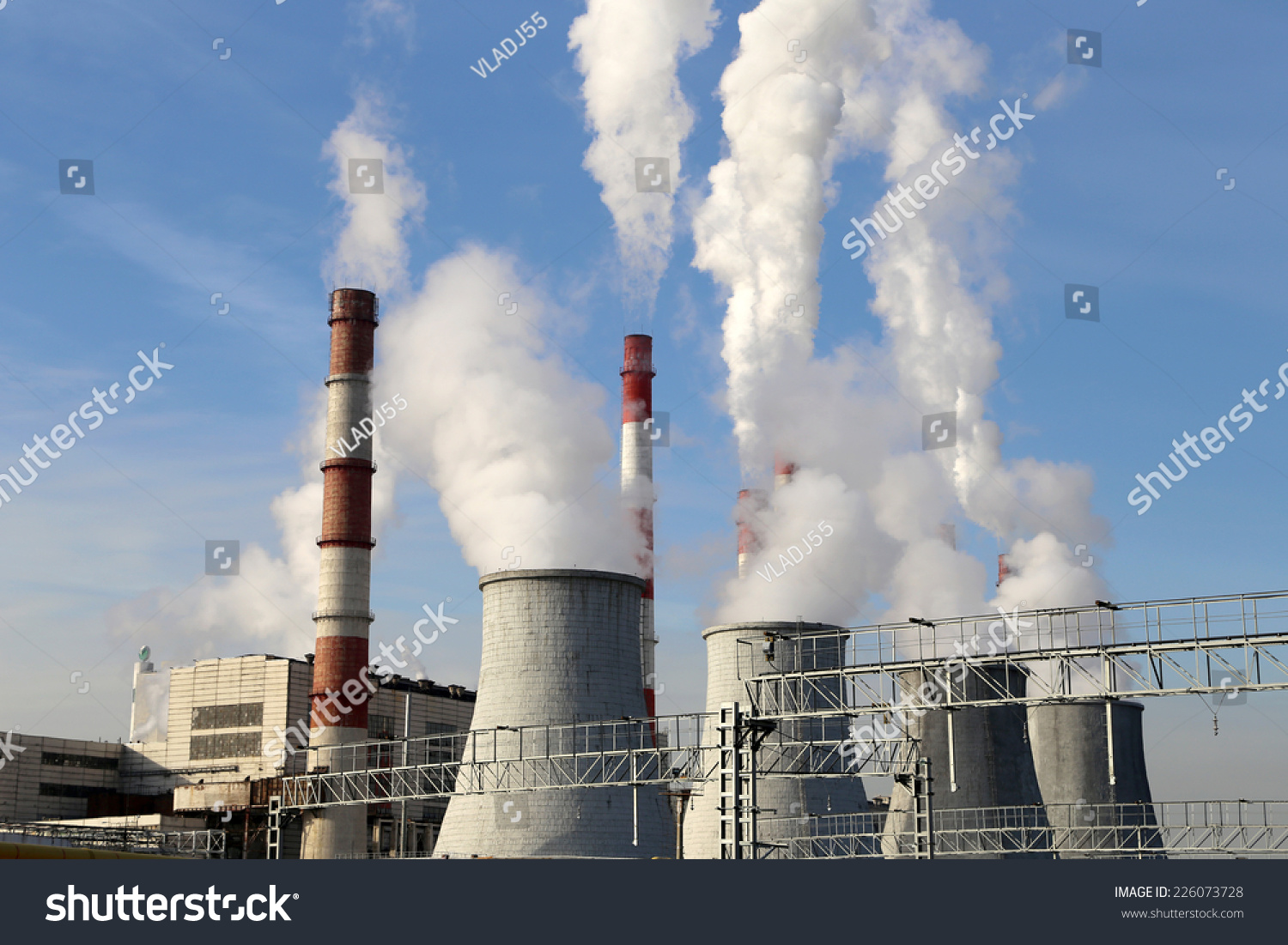 Coal Burning Power Plant Smoke Stacks Stock Photo Shutterstock