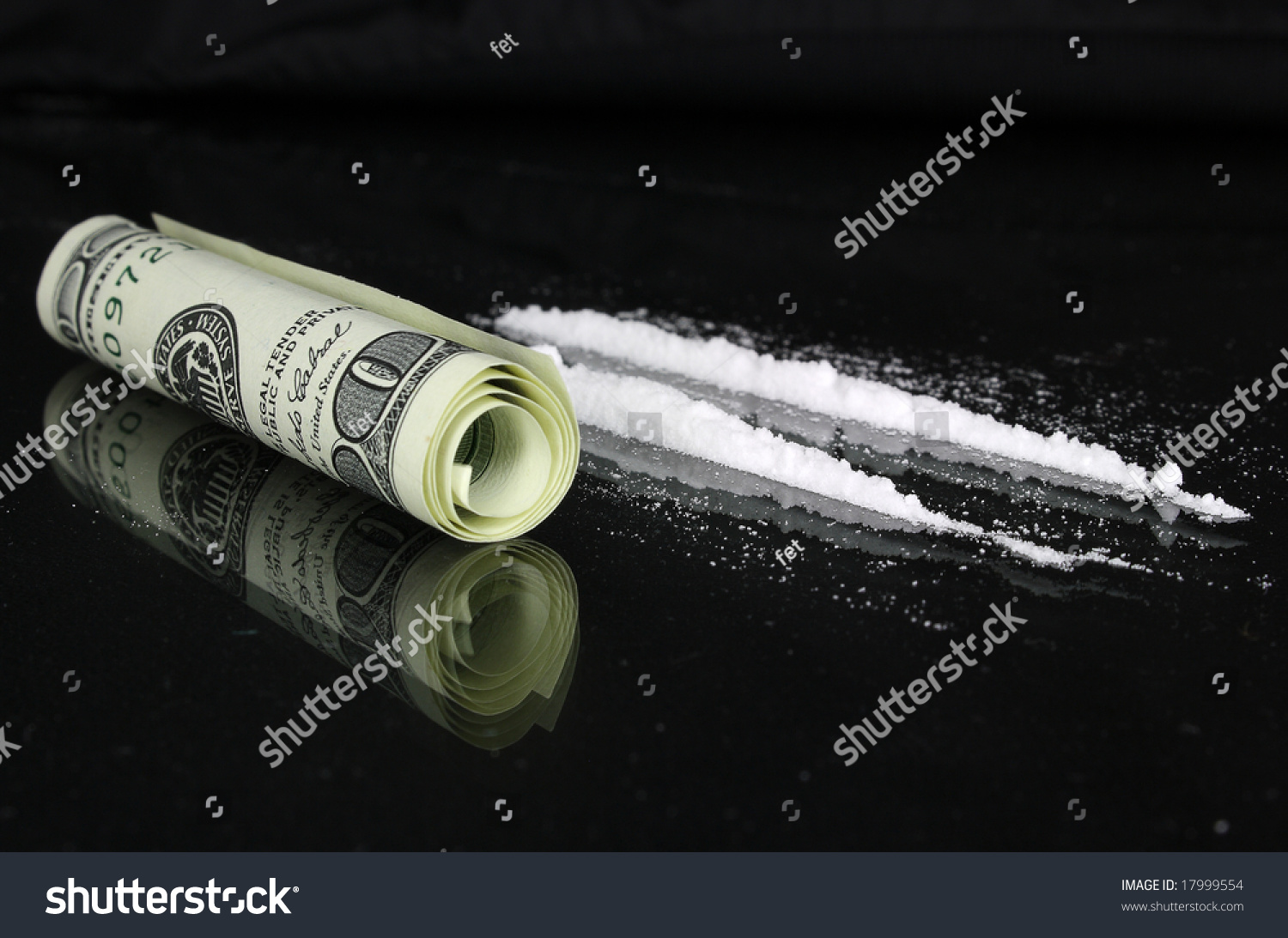 Cocaine And One Hundred Dollars On A Dark Background Stock Photo ...