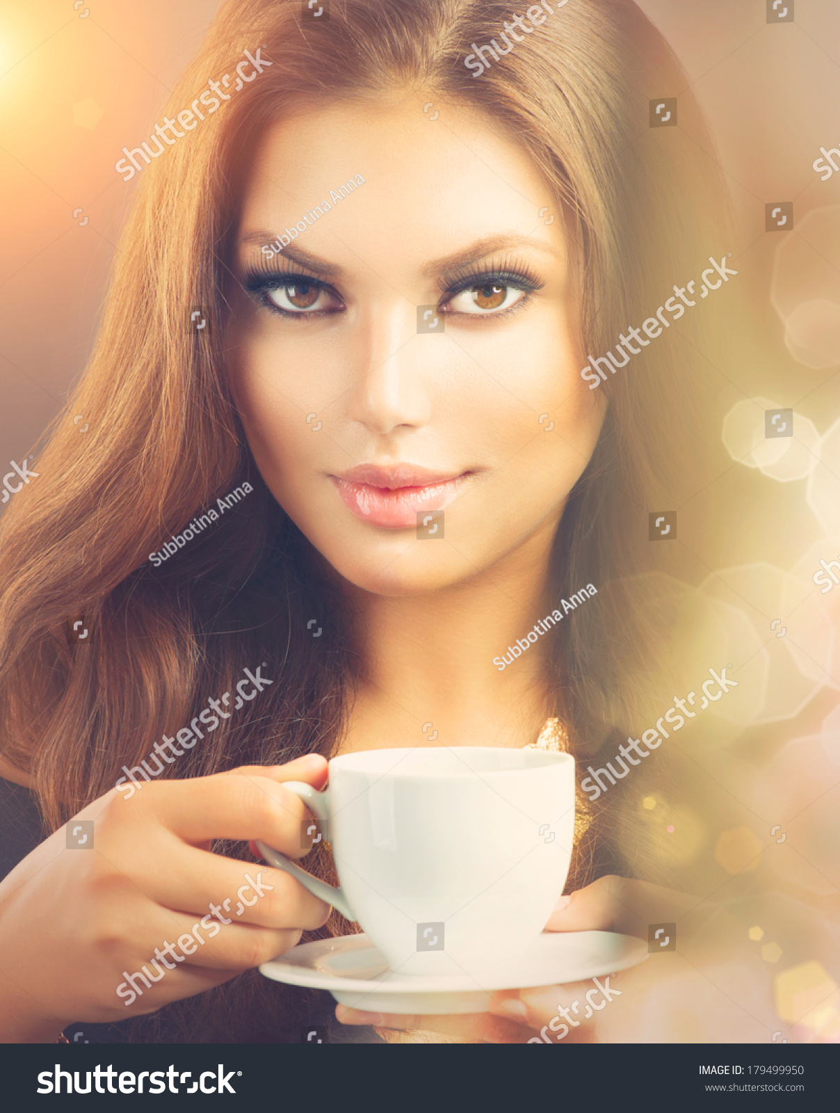 Coffee Beautiful Sexy Girl Drinking Tea Or Coffee Beauty Model Woman With The Cup Of Hot