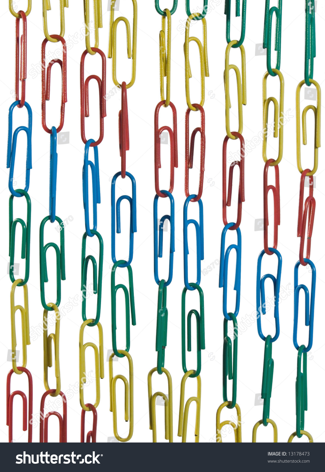 Color Chains Of Paper Clip Isolated On White Stock Photo 13178473