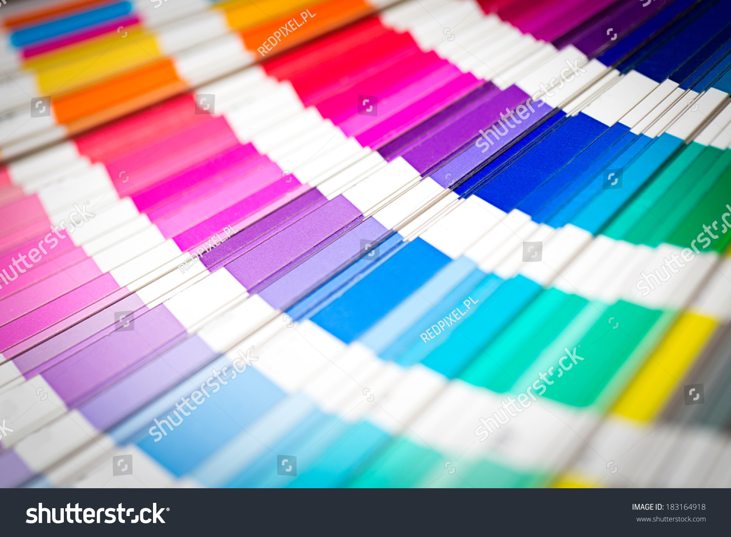 Color Swatches Book. Rainbow Sample Colors Catalog. Stock Photo