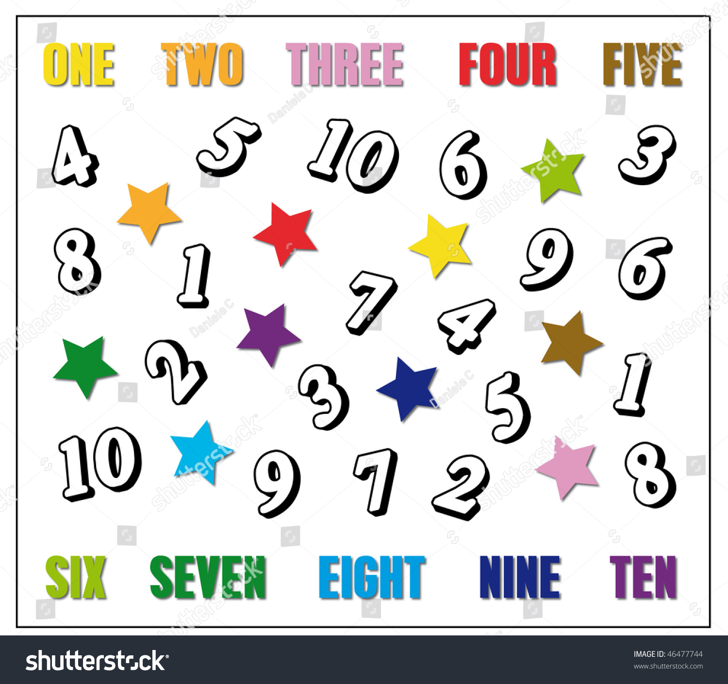 Color The Numbers With The Suggested Colors. I.E. Colour Numbers 1 With