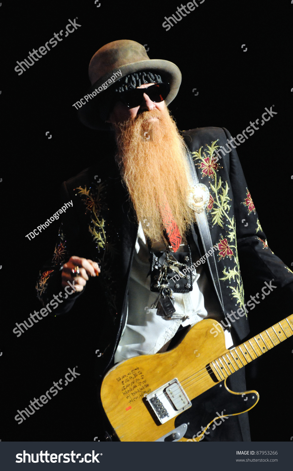 COLORADO SPRINGS CO USA OCTOBER 11 Guitarist Vocalist Billy Gibbons of the Blues Rock band ZZ Top performs in concert October 11 2011 at the Pikes Peak Center in Colorado Springs CO USA COLORADO SPRINGS CO USA OCTOBER 11 Guitarist Vocalist Billy Gibbons of the Blues Rock band ZZ Top performs in concert October 11 2011 at the Pikes Peak Center in Colorado Springs CO USA