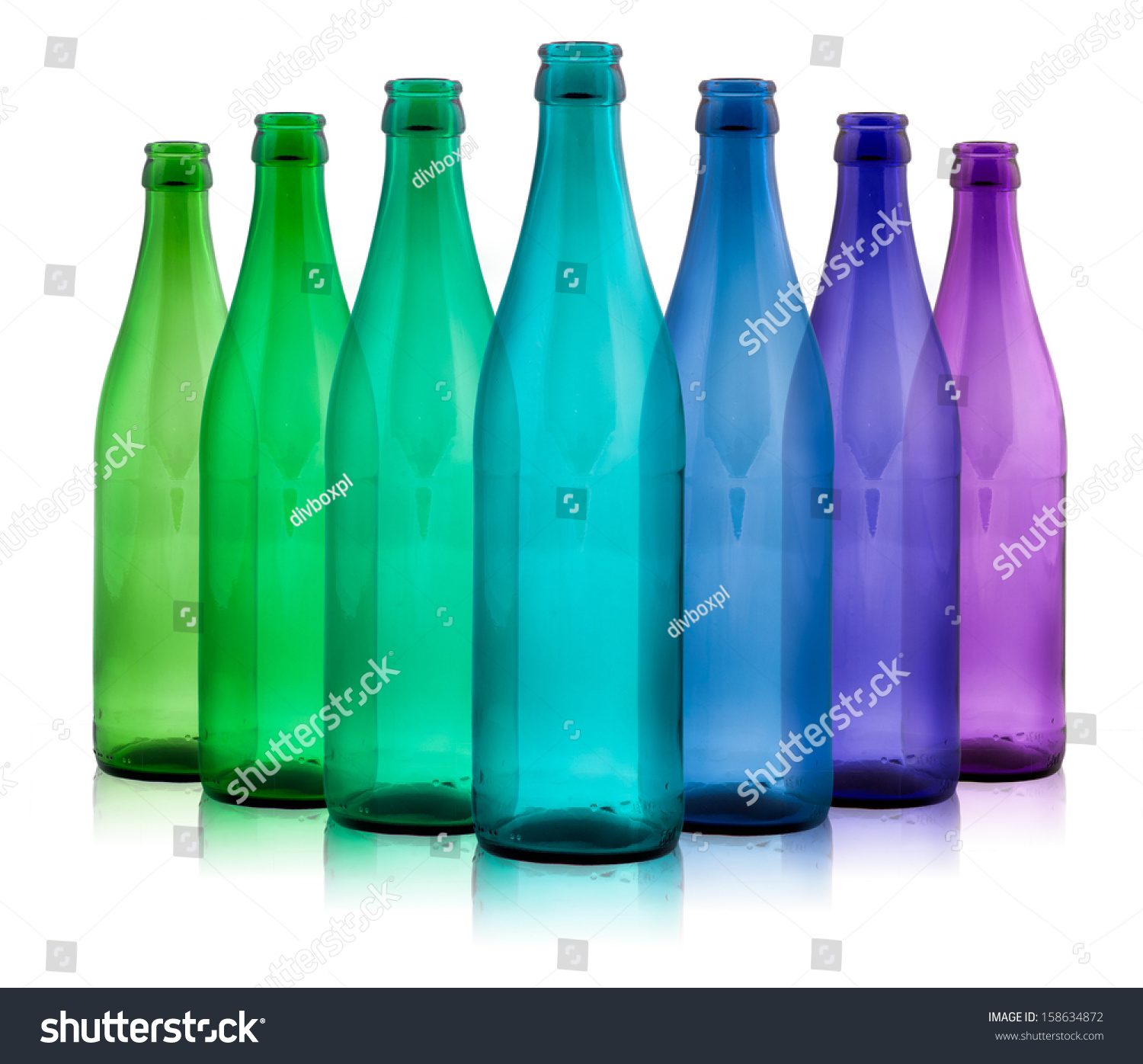 Colored Glass Bottles Stock Photo 158634872 Shutterstock