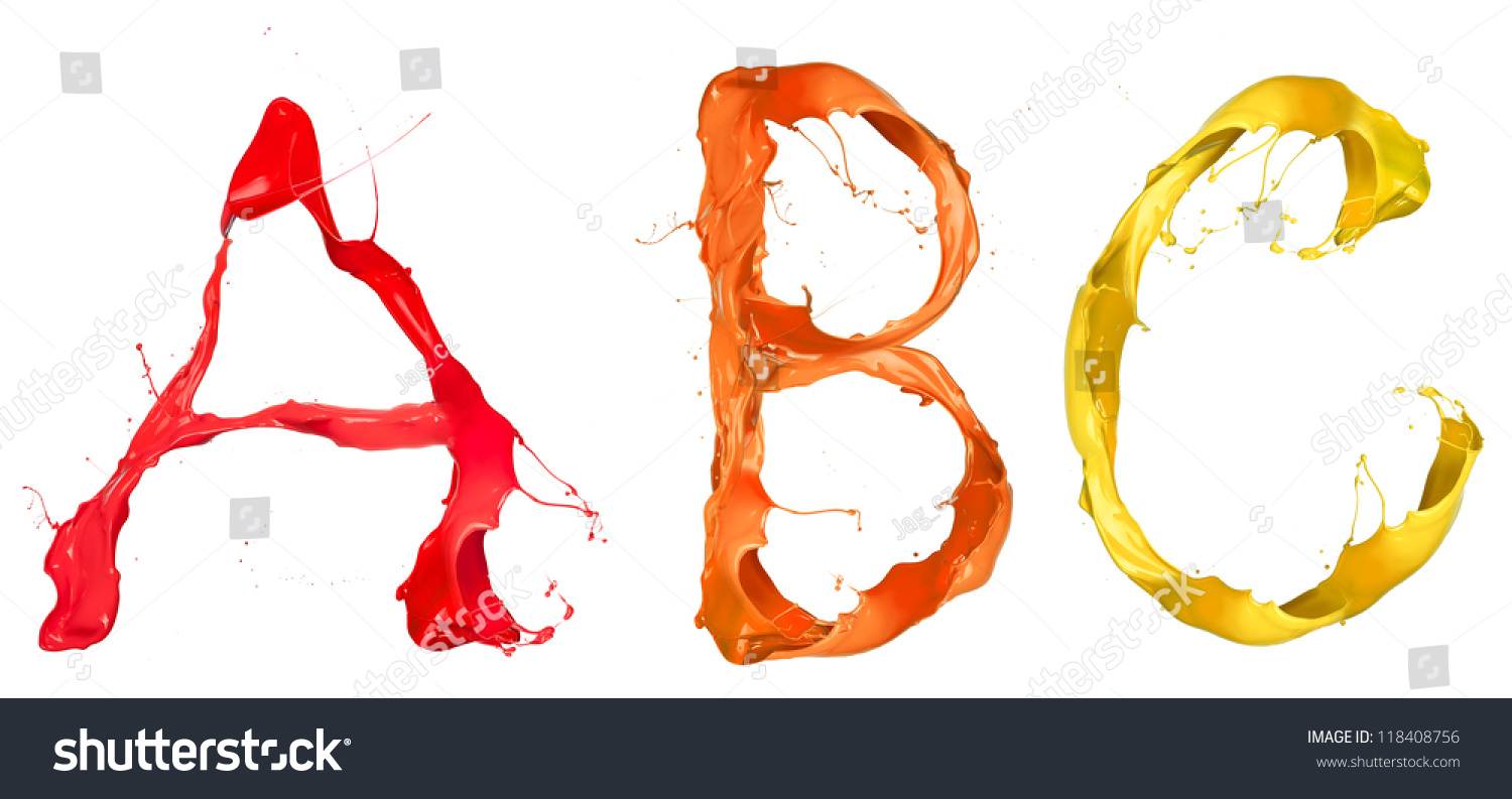 Colored Paint Splashes Alphabet Letters Isolated Stock Photo Edit Now
