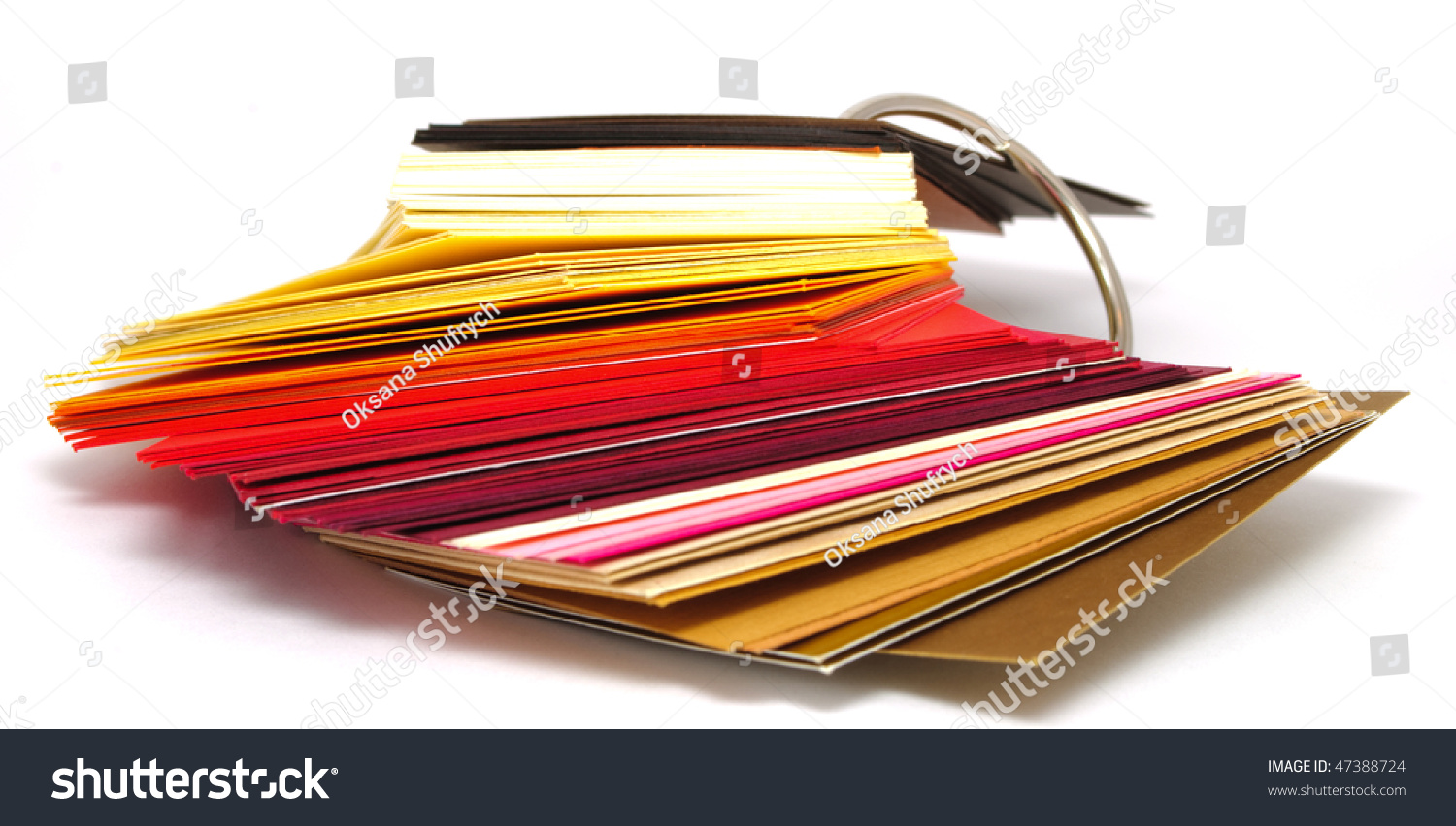 Colored Paper Stack Isolated On White Background Stock Photo 47388724