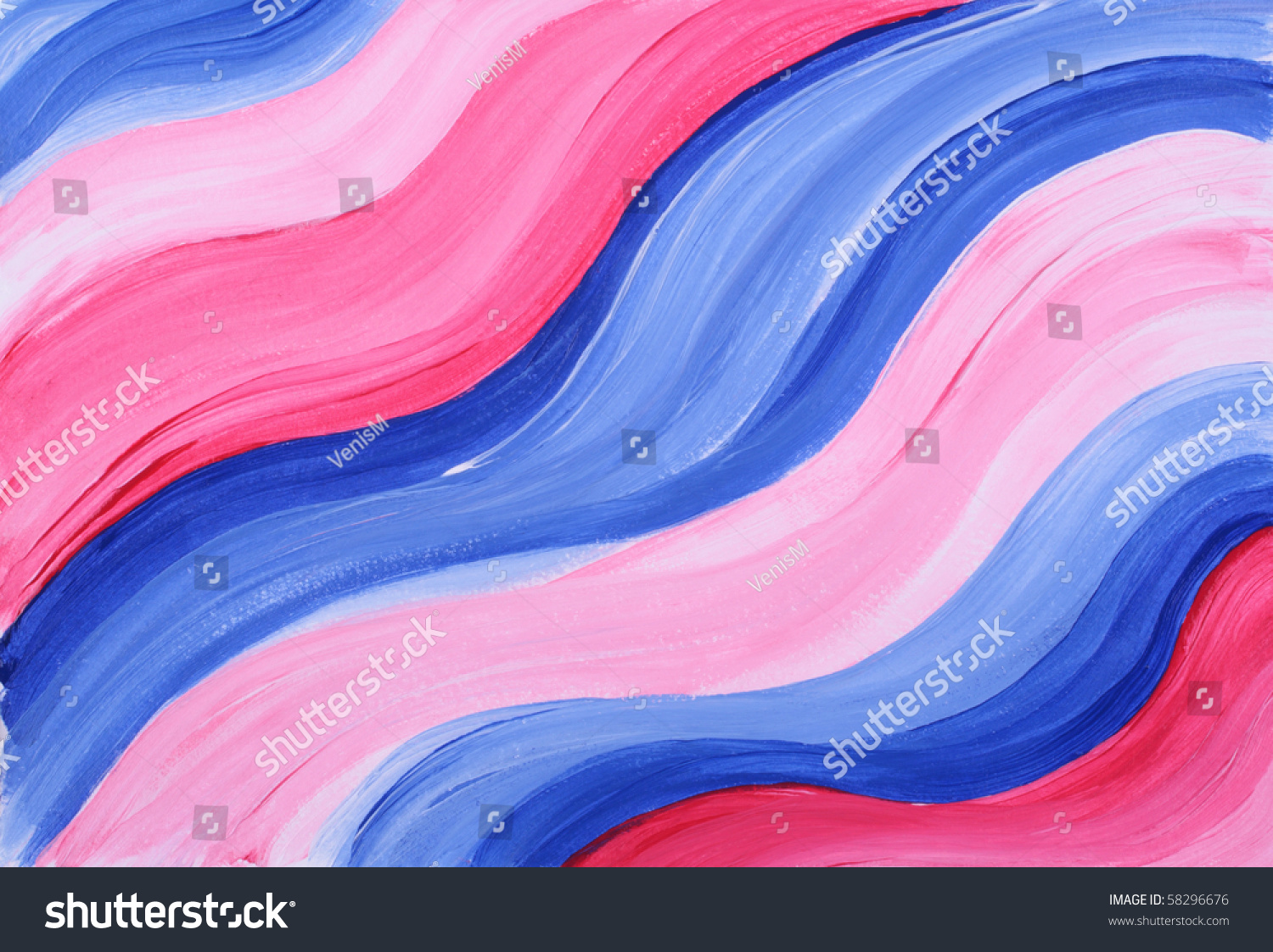 Colorful Acrylic Painted Background, Wavelike Pattern Stock Photo