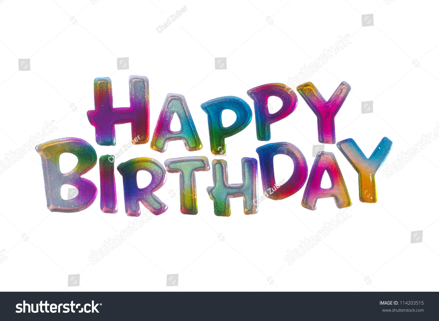 Colorful Happy Birthday Words Isolated On Stock Photo 114203515 