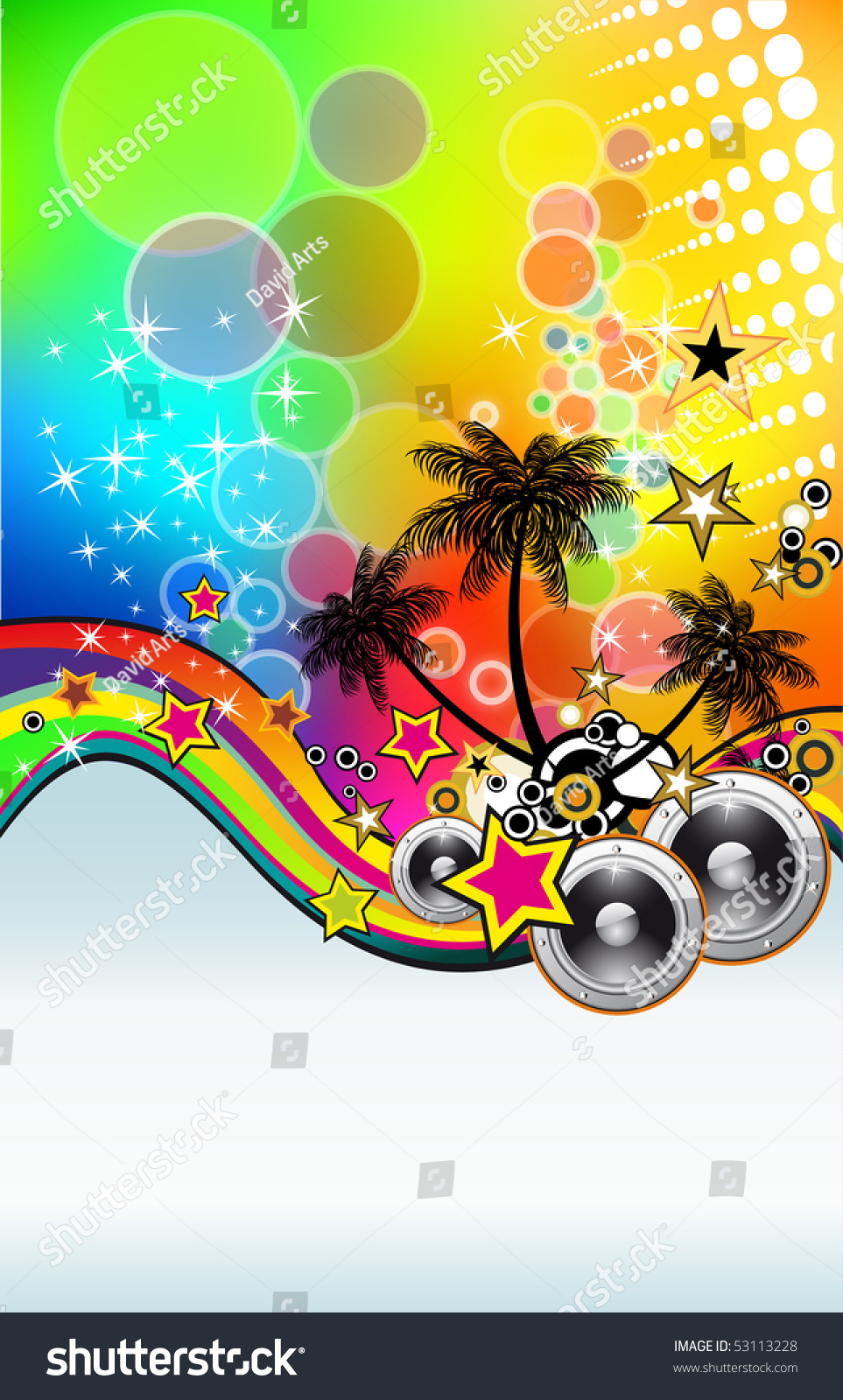 Colorful Tropical Dancing Event Background For Disco Music Flyer Stock Photo Shutterstock