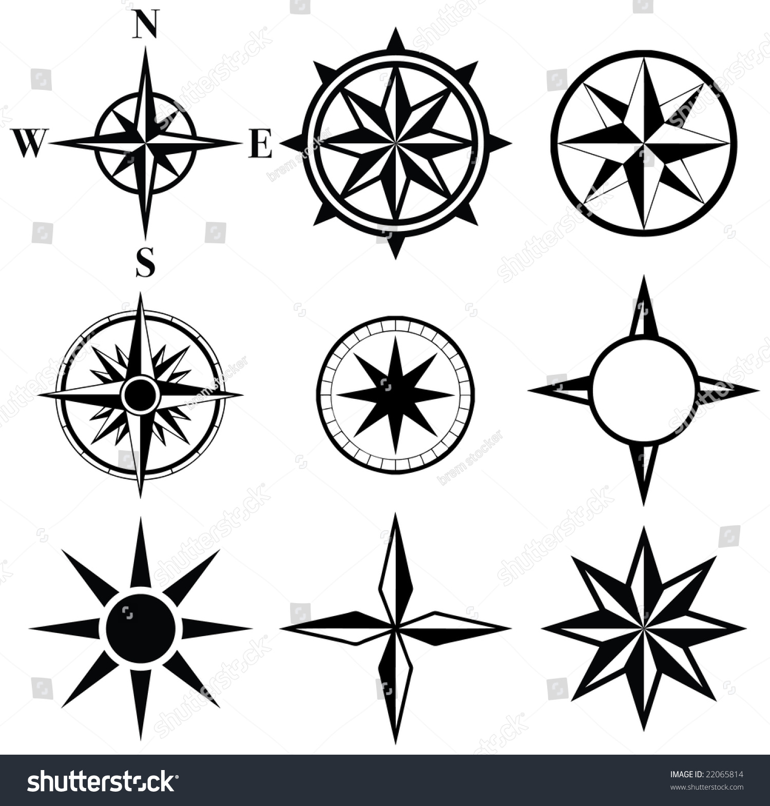 Compass Elements Stock Photo 22065814 : Shutterstock