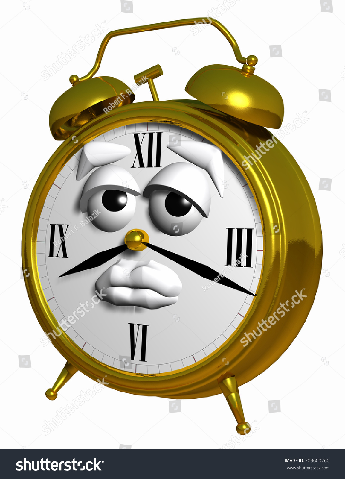 ComputerGenerated 3d Illustration Depicting A Mechanical Alarm Clock