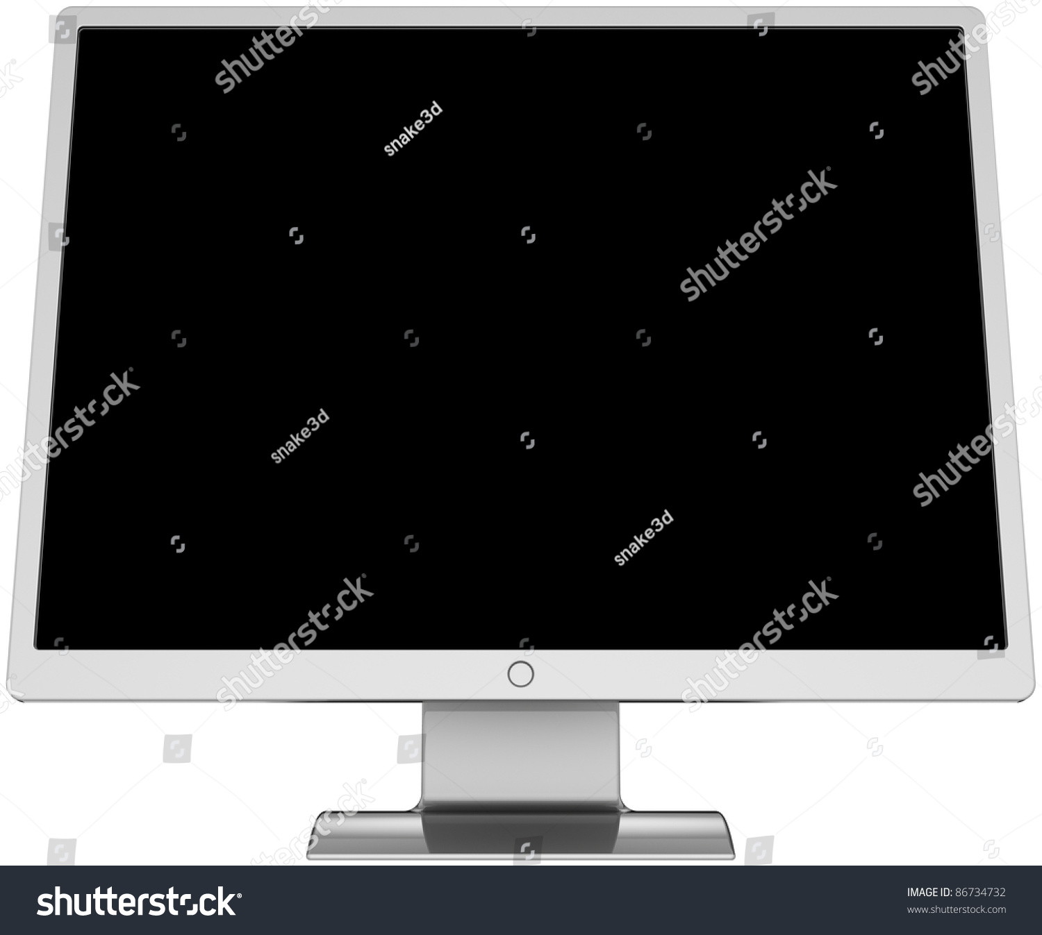Computer monitor blank black screen lcd flat colored grey Computer monitor blank black screen lcd flat colored grey