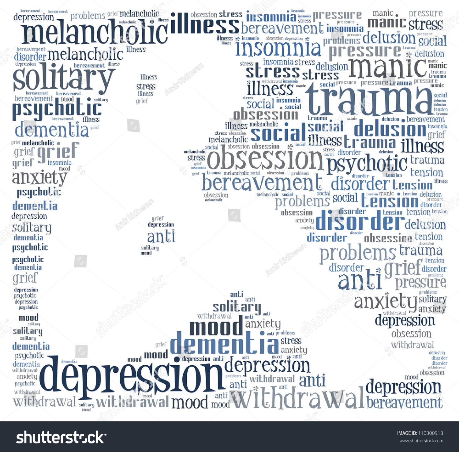 Concept Of Depression Text Graphics Stock Photo 110300918 Shutterstock