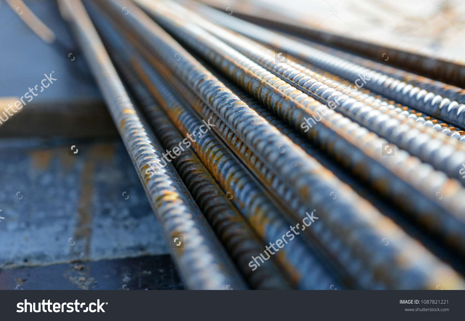 Construction Rebar Steel Work Reinforcement Conncrete Stock Photo