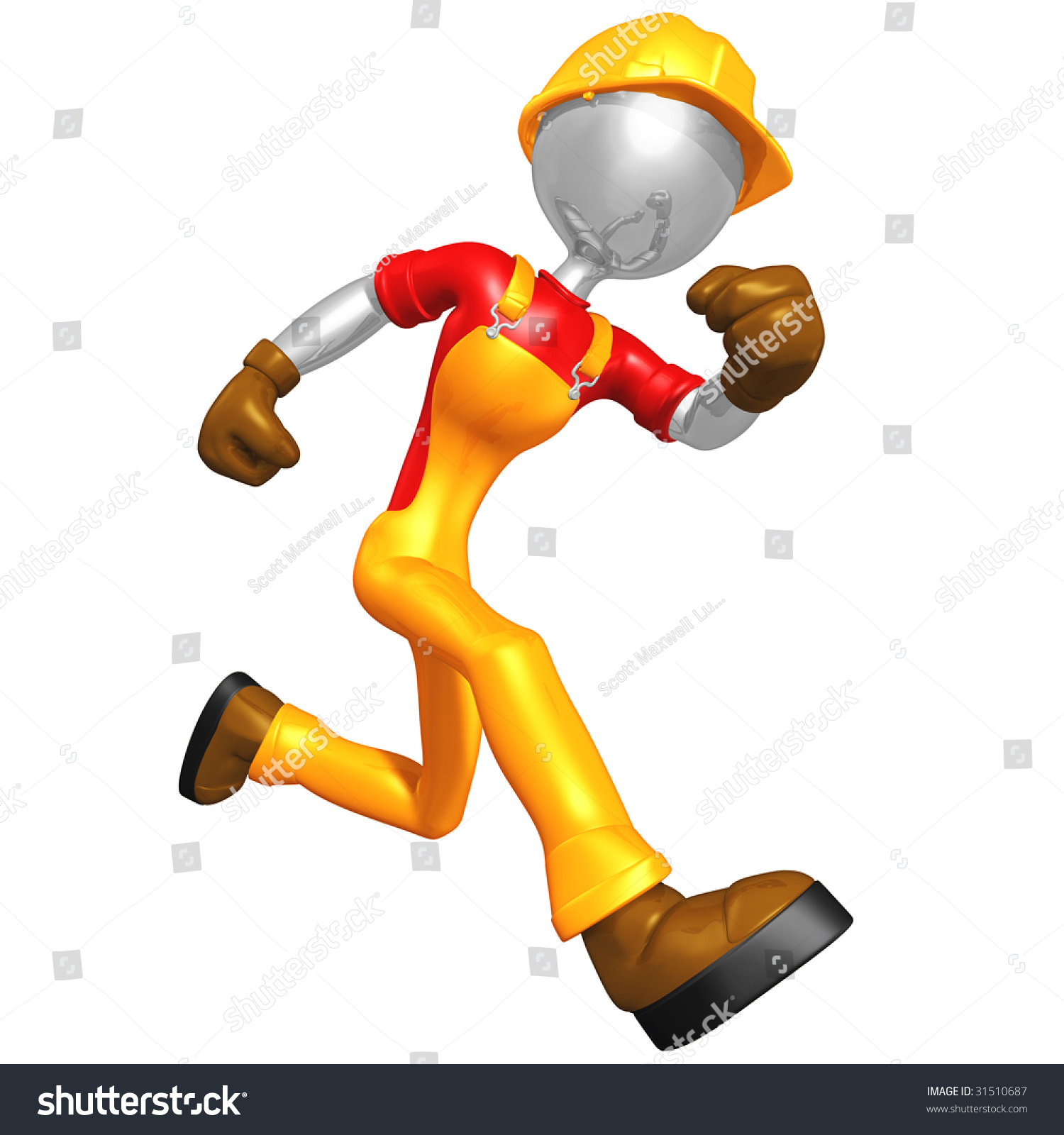 Construction Worker Running Stock Photo 31510687 Shutterstock