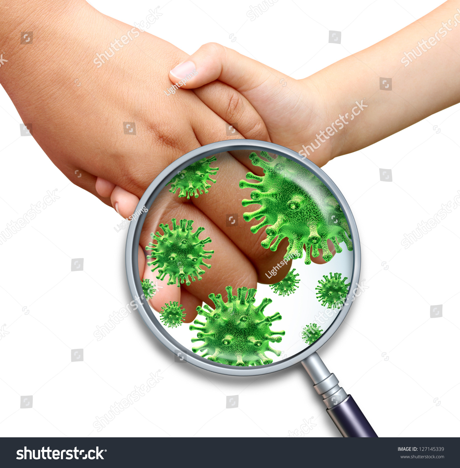 Contagious Virus Infection With Children Hands Holding And ...