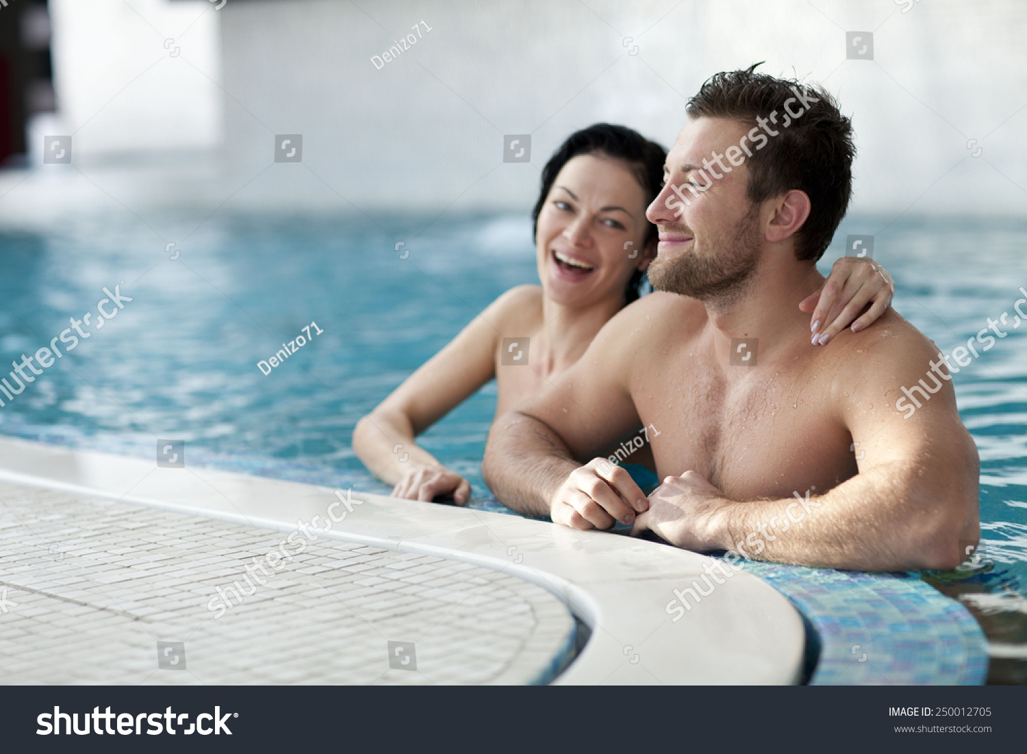 Couple Relaxing Jacuzzi Spa Center Stock Photo Edit Now 250012705