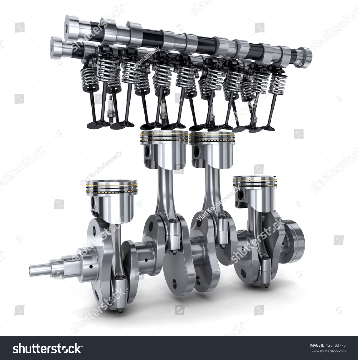 Crankshaft And Camshaft Car (Done In 3d) Stock Photo 126183776 ...