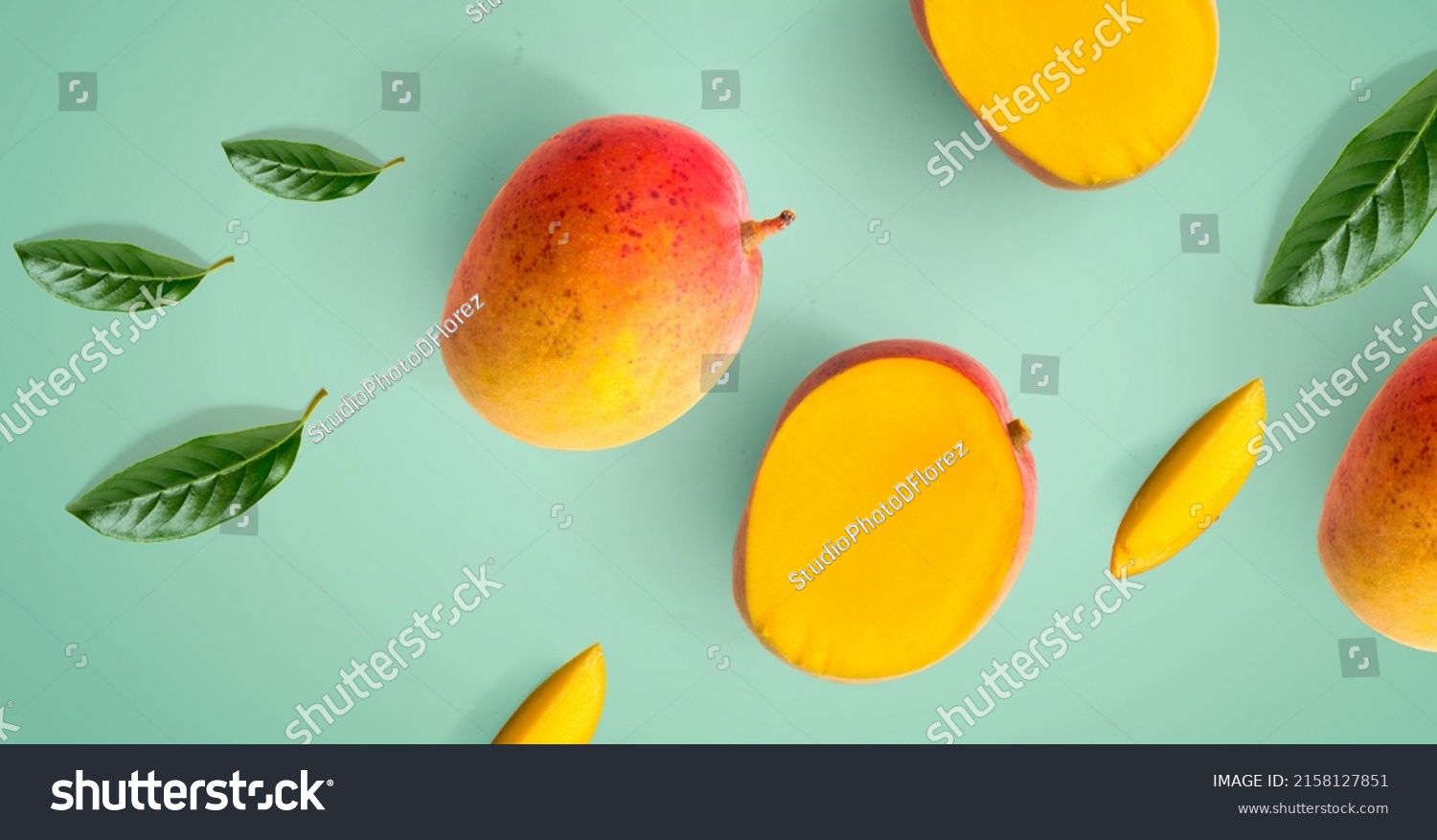 Creative Layout Made Mango Flat Lay Stock Photo 2158127851 Shutterstock