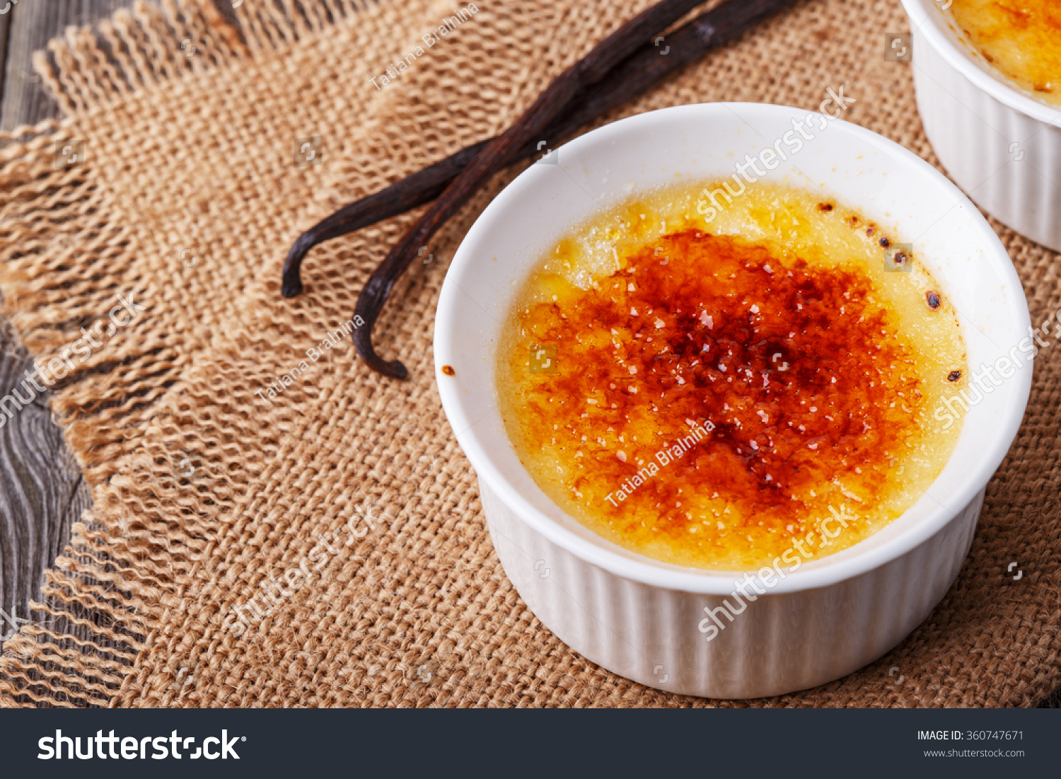 Creme Brulee Traditional French Vanilla Cream Dessert With