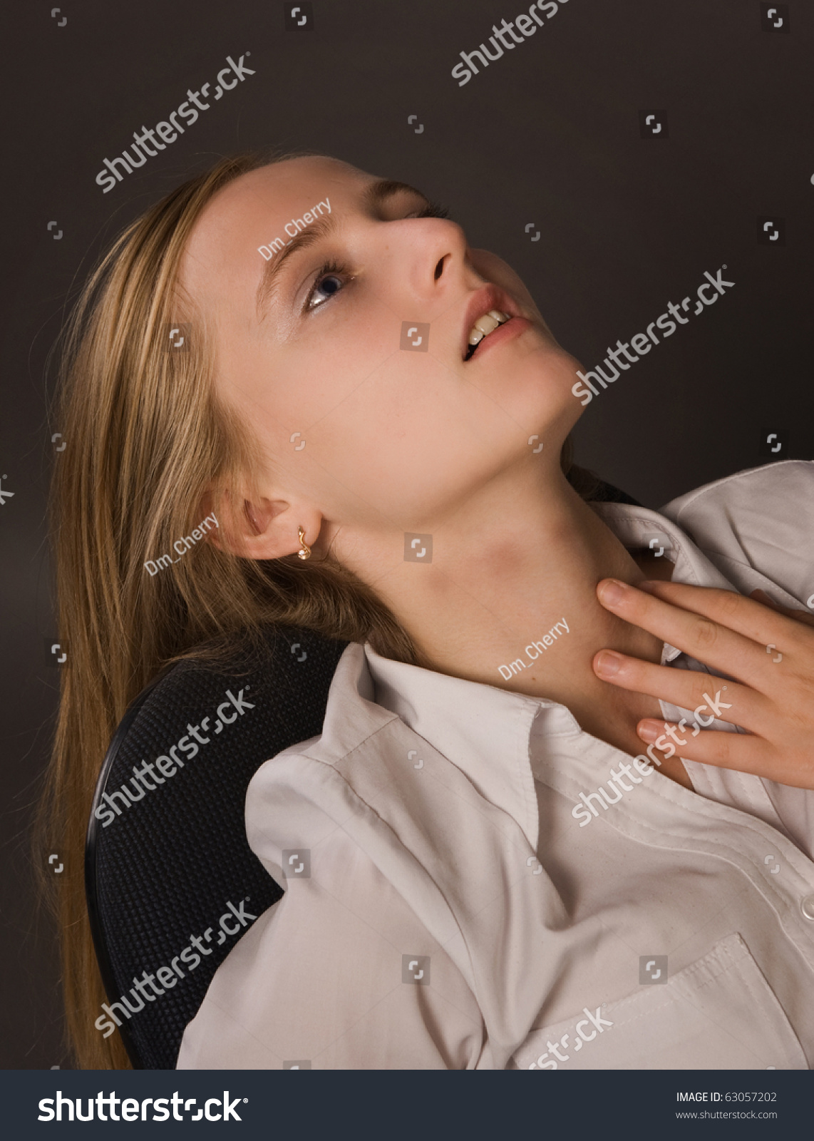 Crime Scene Body Of The Strangled College Girl Stock Photo