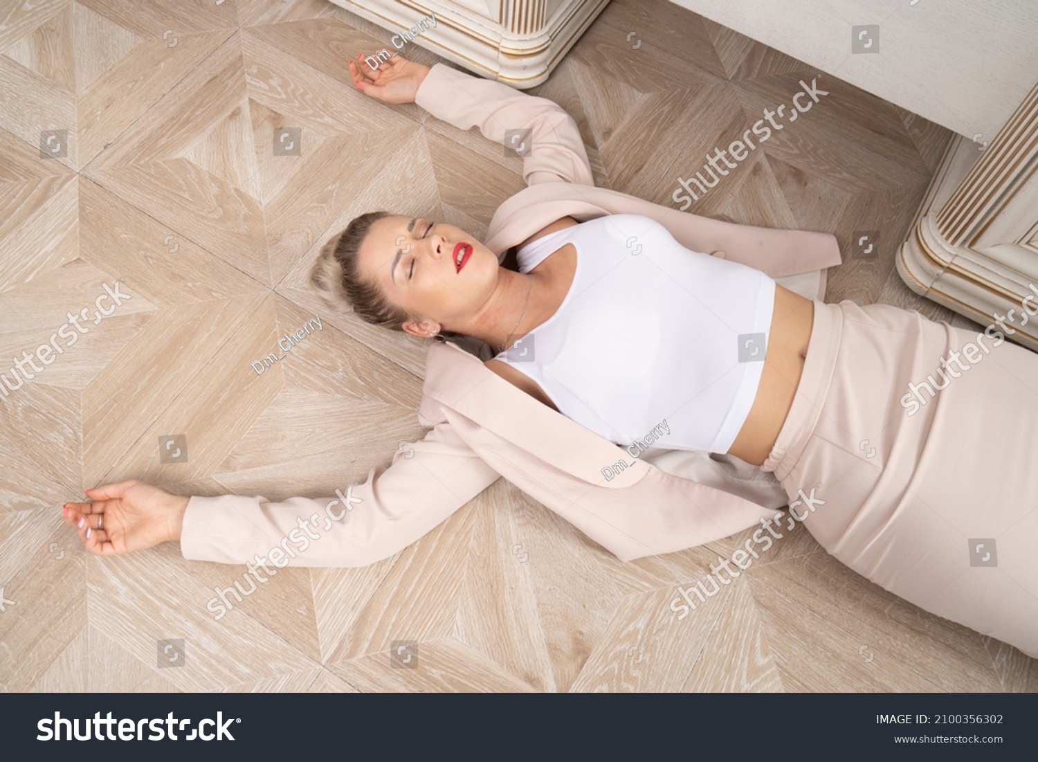 Crime Scene Strangled Pretty Business Woman Stock Photo Edit Now