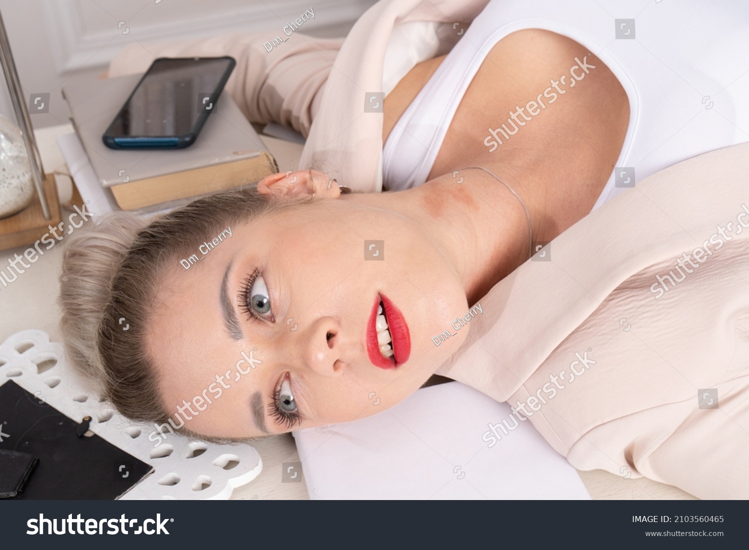 Crime Scene Strangled Pretty Business Woman Stock Photo Edit Now