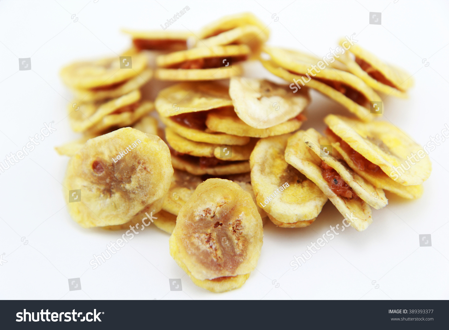 Crispy Sliced Banana Chips Tamarind Jam Stock Photo