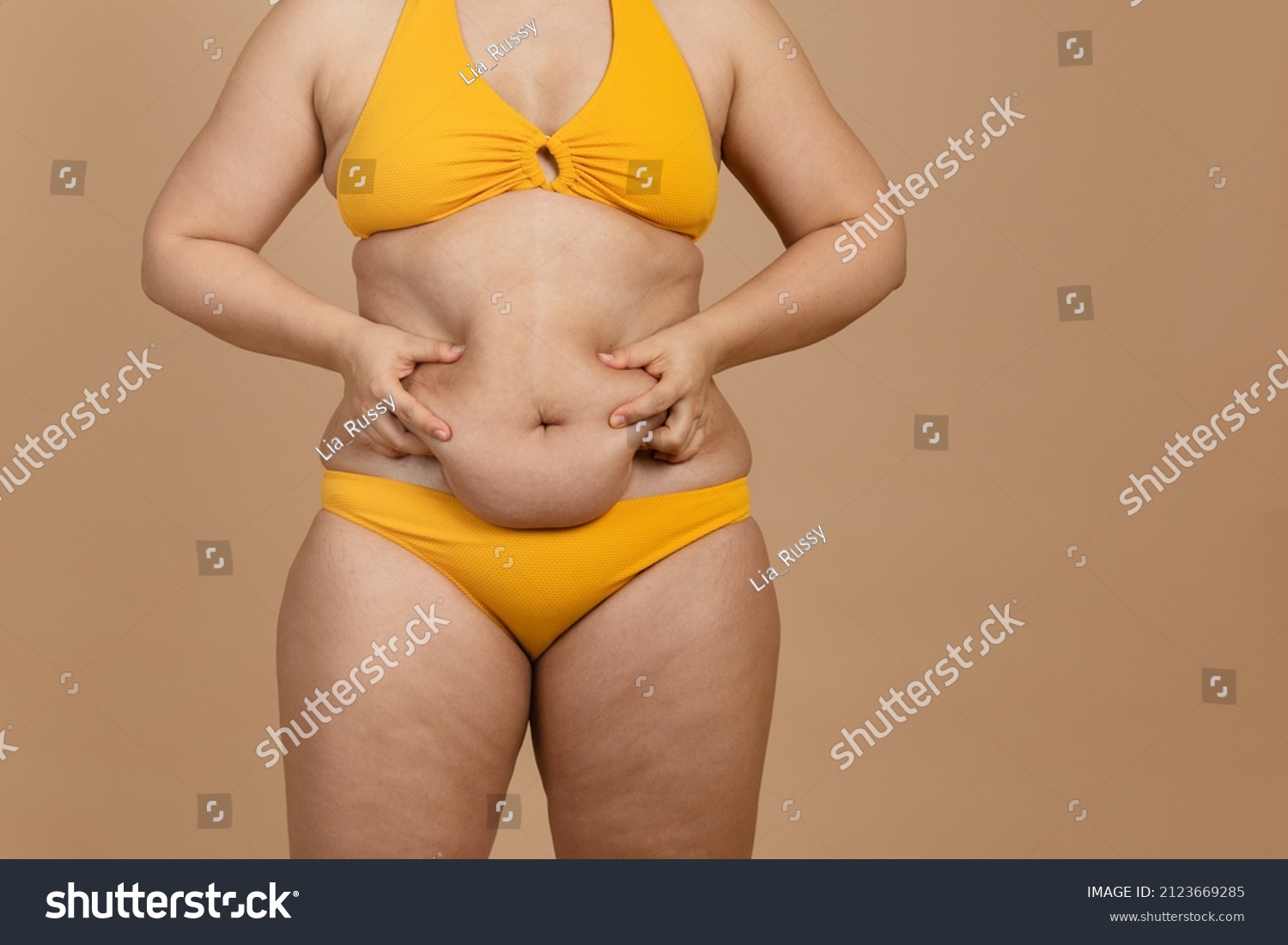 Cropped Image Overweight Fat Naked Woman Stock Photo Edit Now
