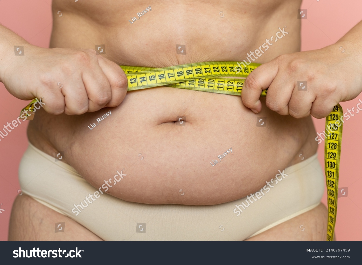 Cropped Photo Naked Fat Woman Tummy Stock Photo Shutterstock