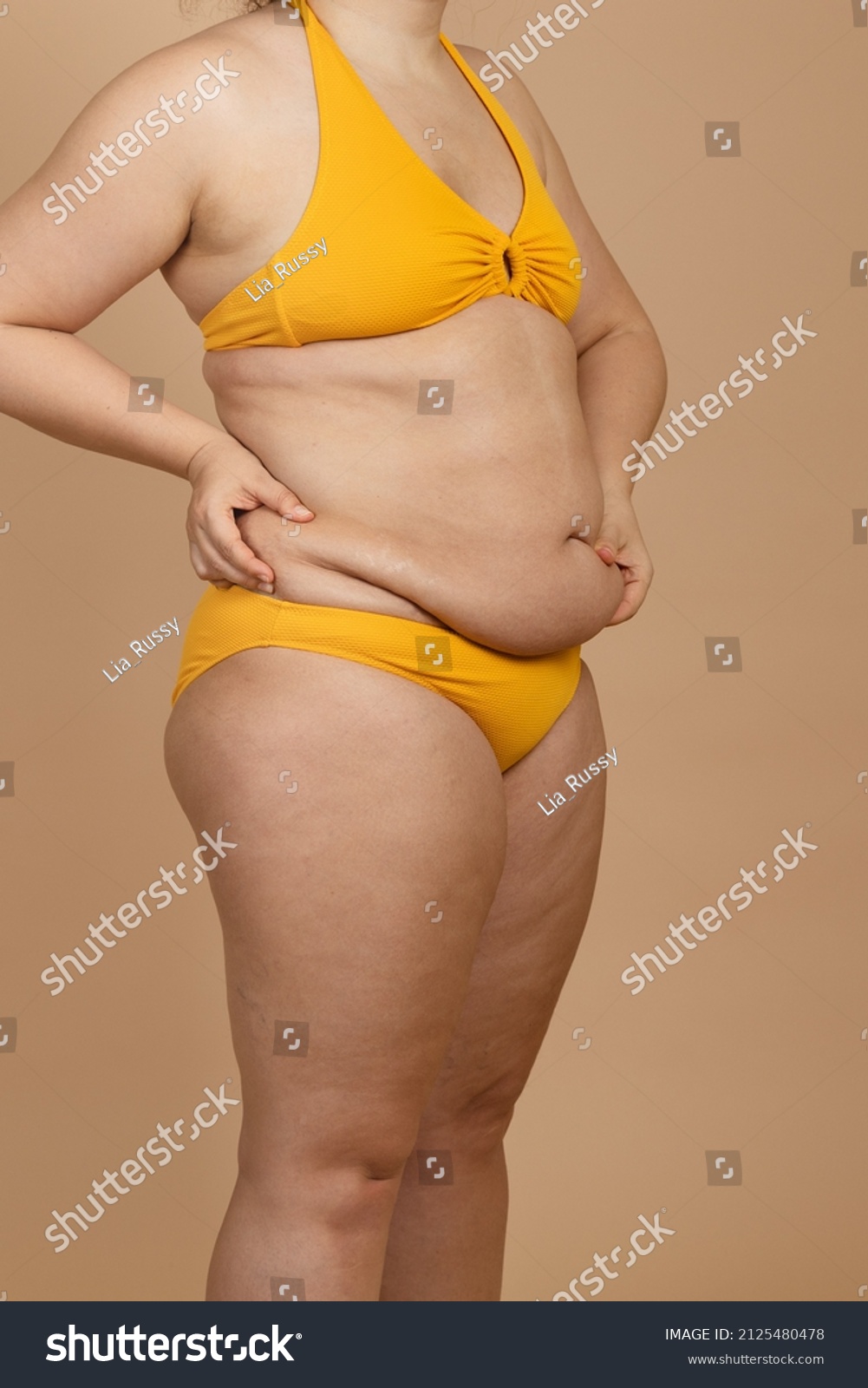 Cropped Vertical Photo Overweight Fat Woman Stock Photo Shutterstock