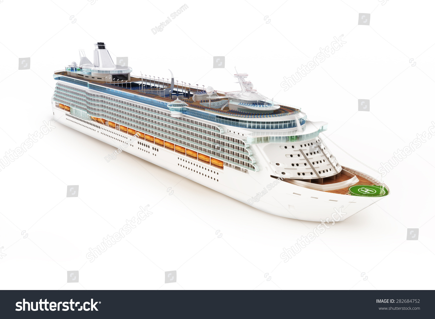 Cruise ship on an isolated white background Cruise ship on an isolated white background