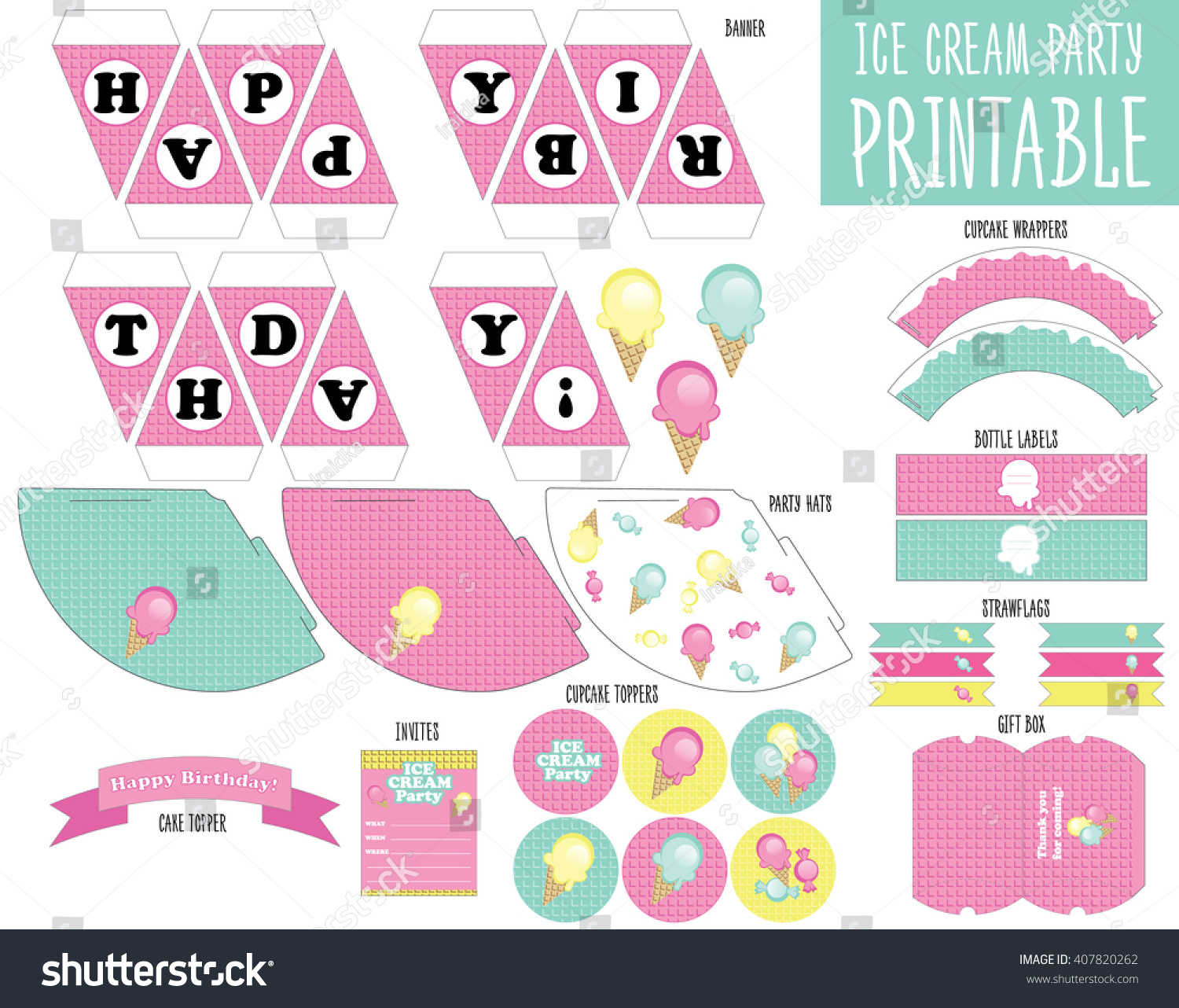 Cupcake wrappers Ice cream party Cupcake wrappers Ice cream party