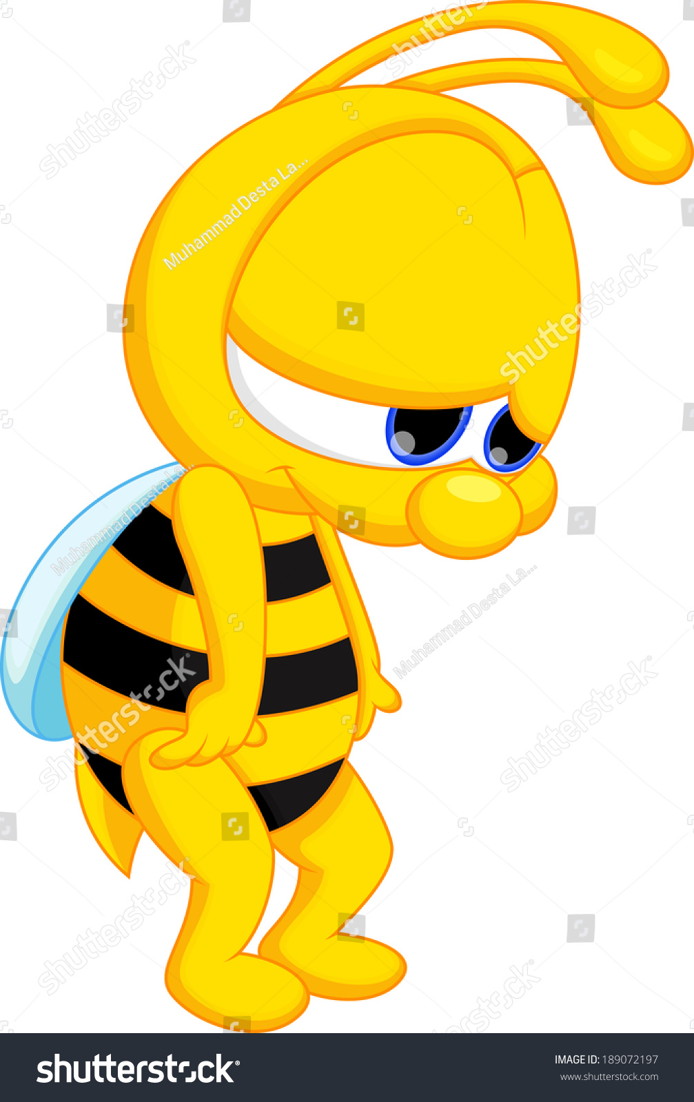 Cute Cartoon Bee Is Sad Stock Photo Shutterstock