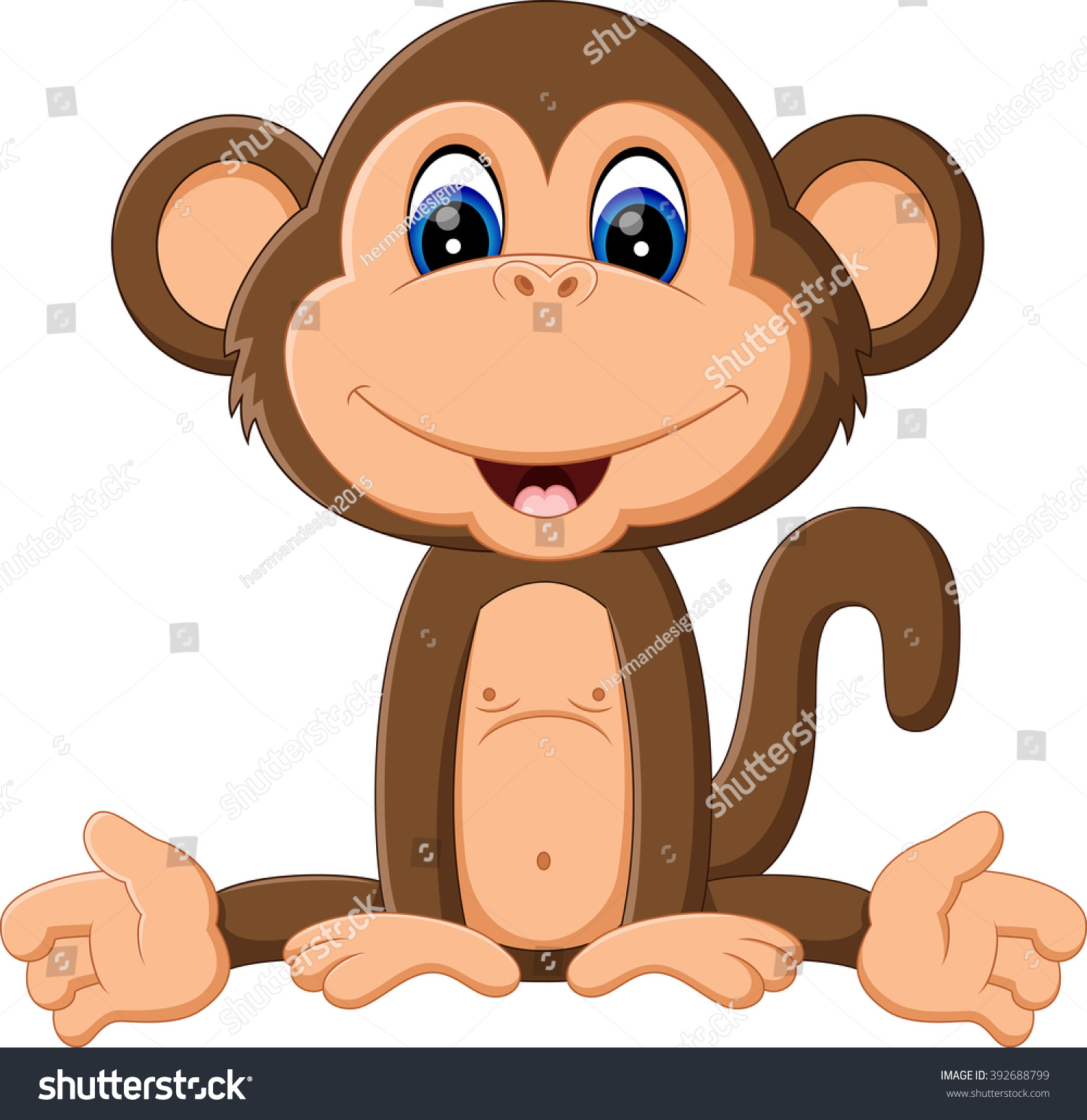 Cute Cartoon Monkey Stock Photo 392688799 : Shutterstock