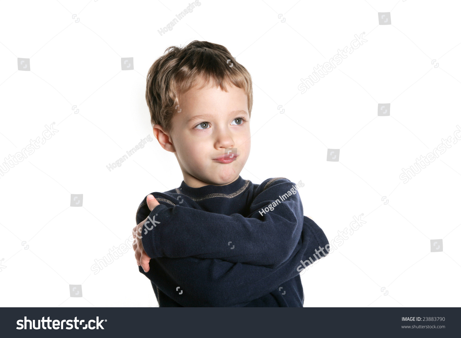 Cute Four Year Old Boy On White Background Stock Photo 23883790