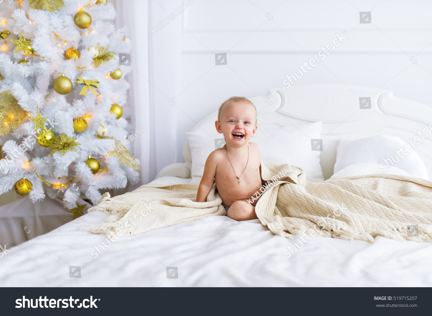 Cute Naked Baby Girl Sitting On Shutterstock