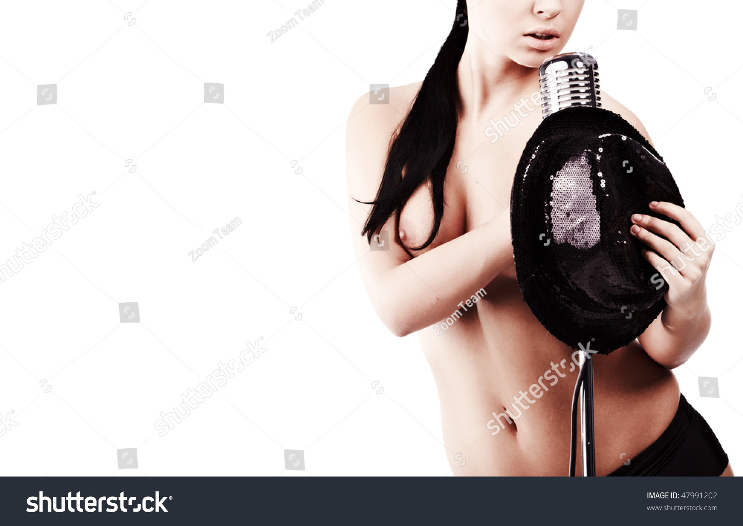 Cute Naked Female Singing Song Isolated Stock Photo 47991202 Shutterstock