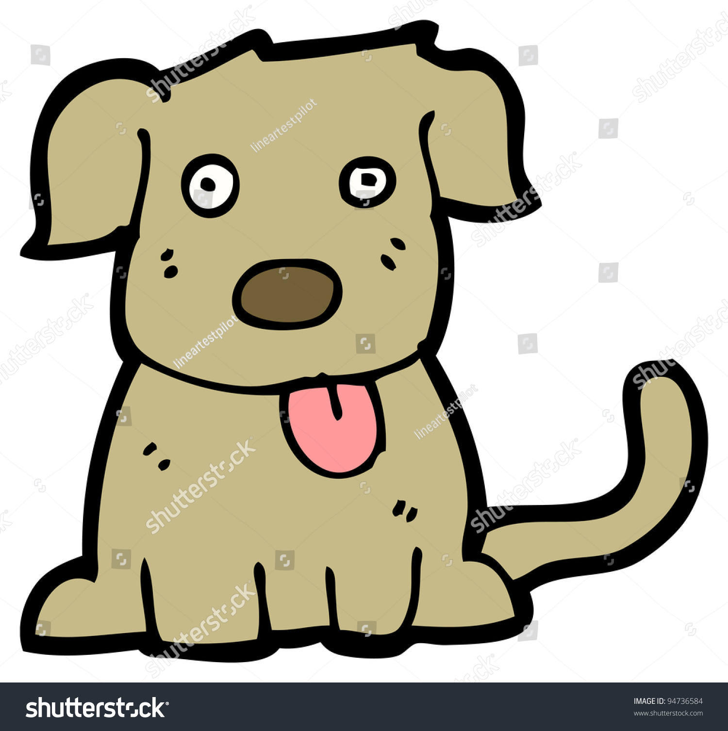 Cute Sitting Dog Cartoon Stock Illustration 94736584 - Shutterstock